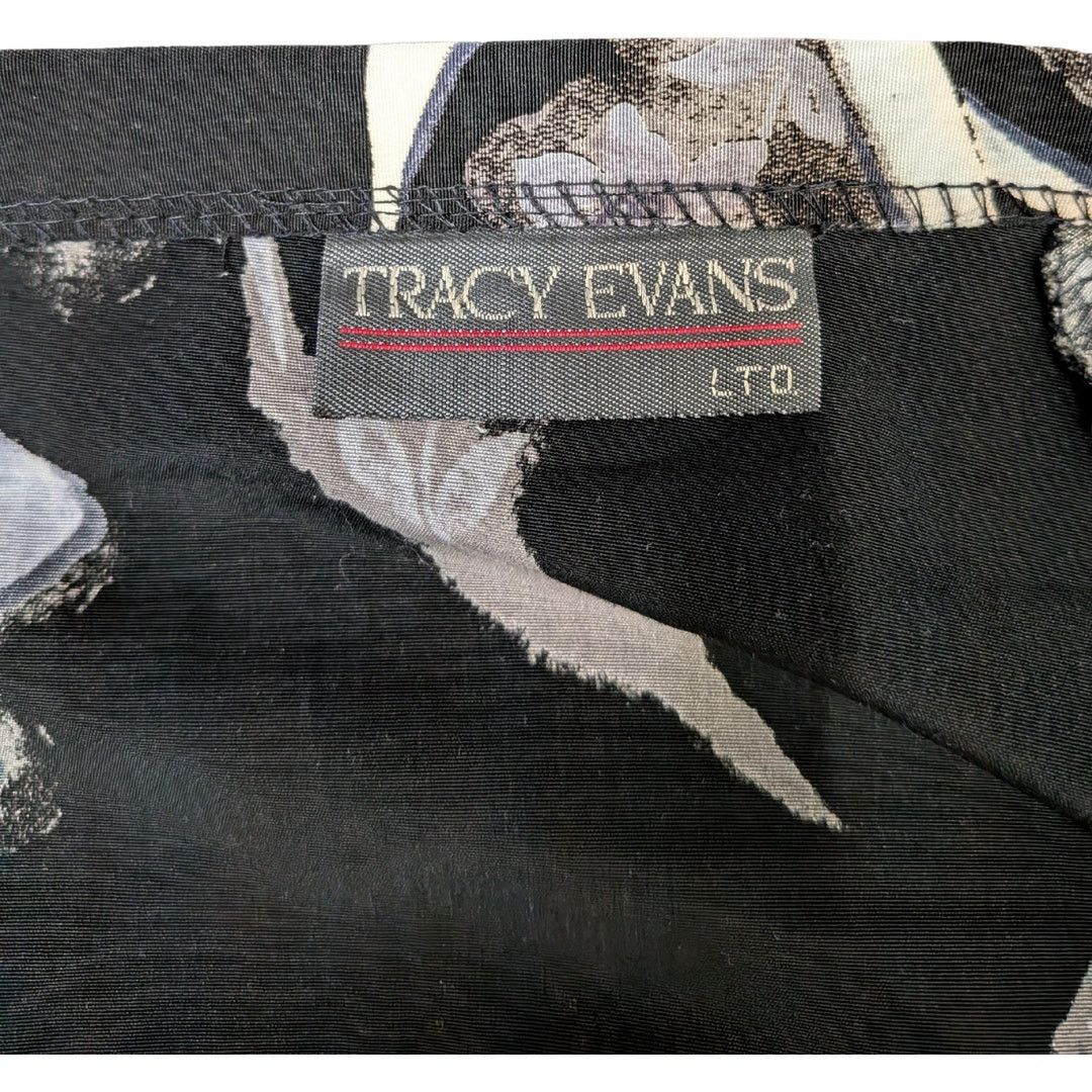 Vintage Vintage Black Floral Printed Maxi Skirt | S | Tracy Evans Size 25" / US 0 / IT 36 - 4 Thumbnail