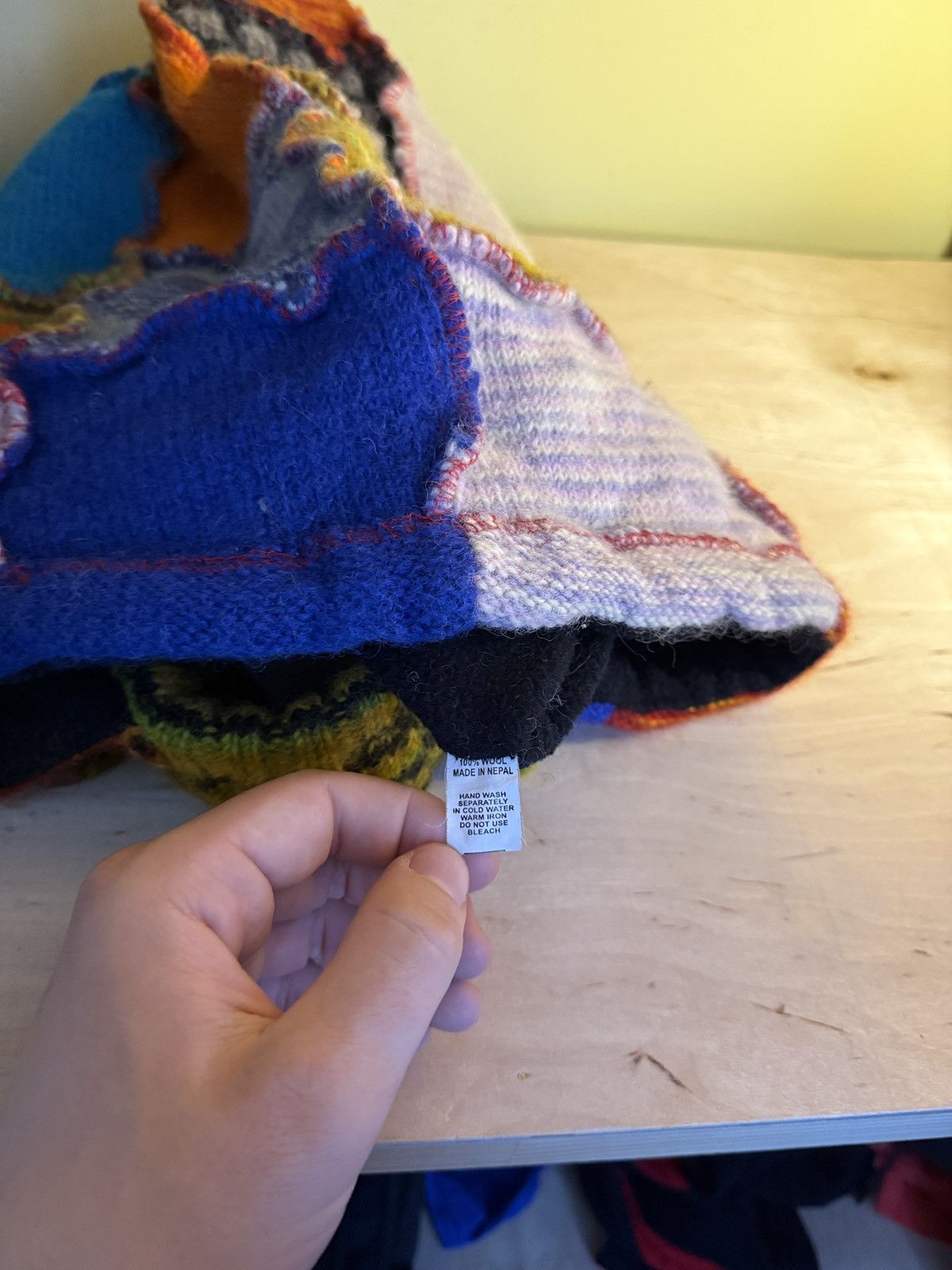 Other Boho Goblin Core Elf Wool Fleece Knit Hood Handmade Y2K OS Size ONE SIZE - 5 Thumbnail