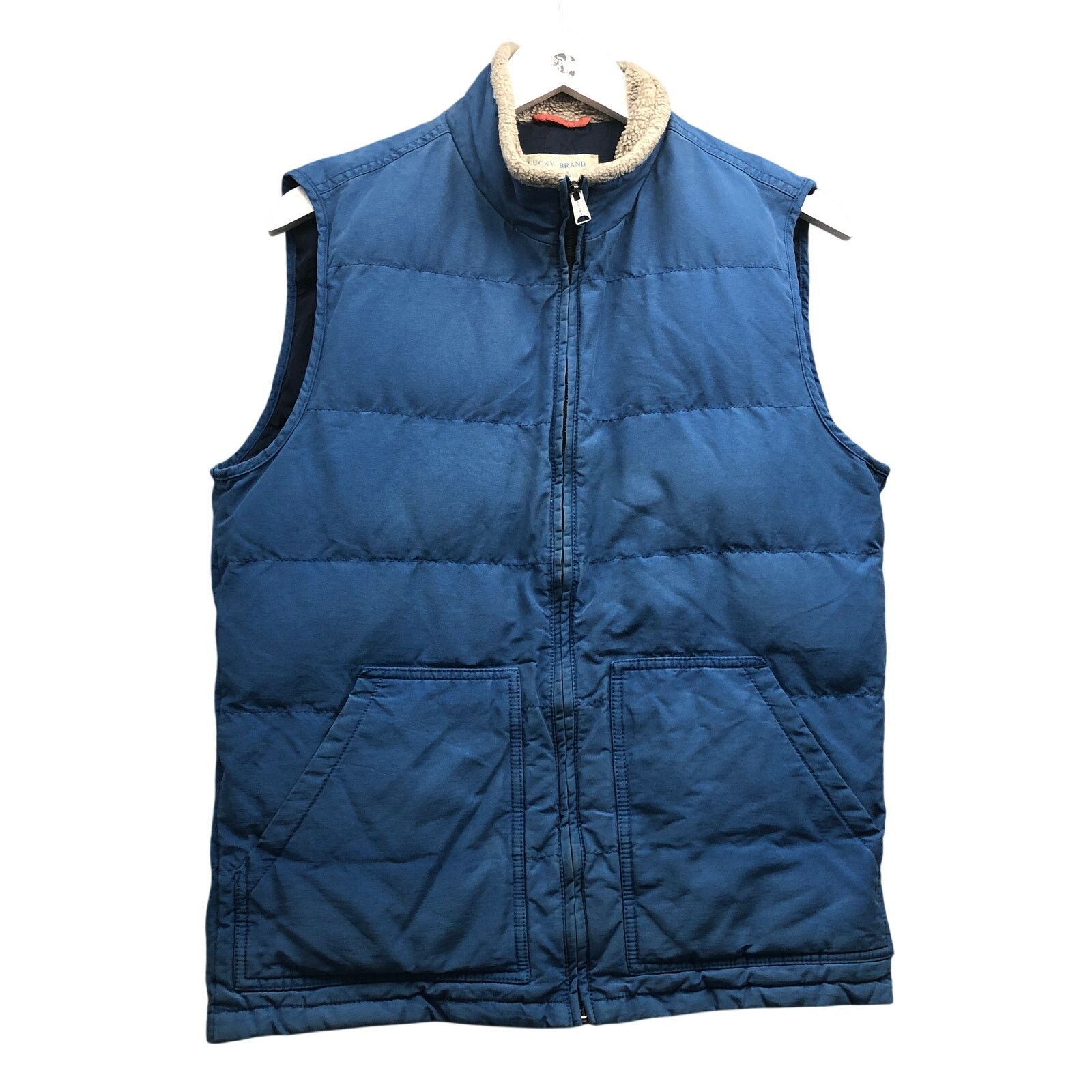 Lucky Brand Vintage Lucky Brand Quilted Puffer Vest Jacket Mens S Blue Size US S / EU 44-46 / 1 - 1 Thumbnail