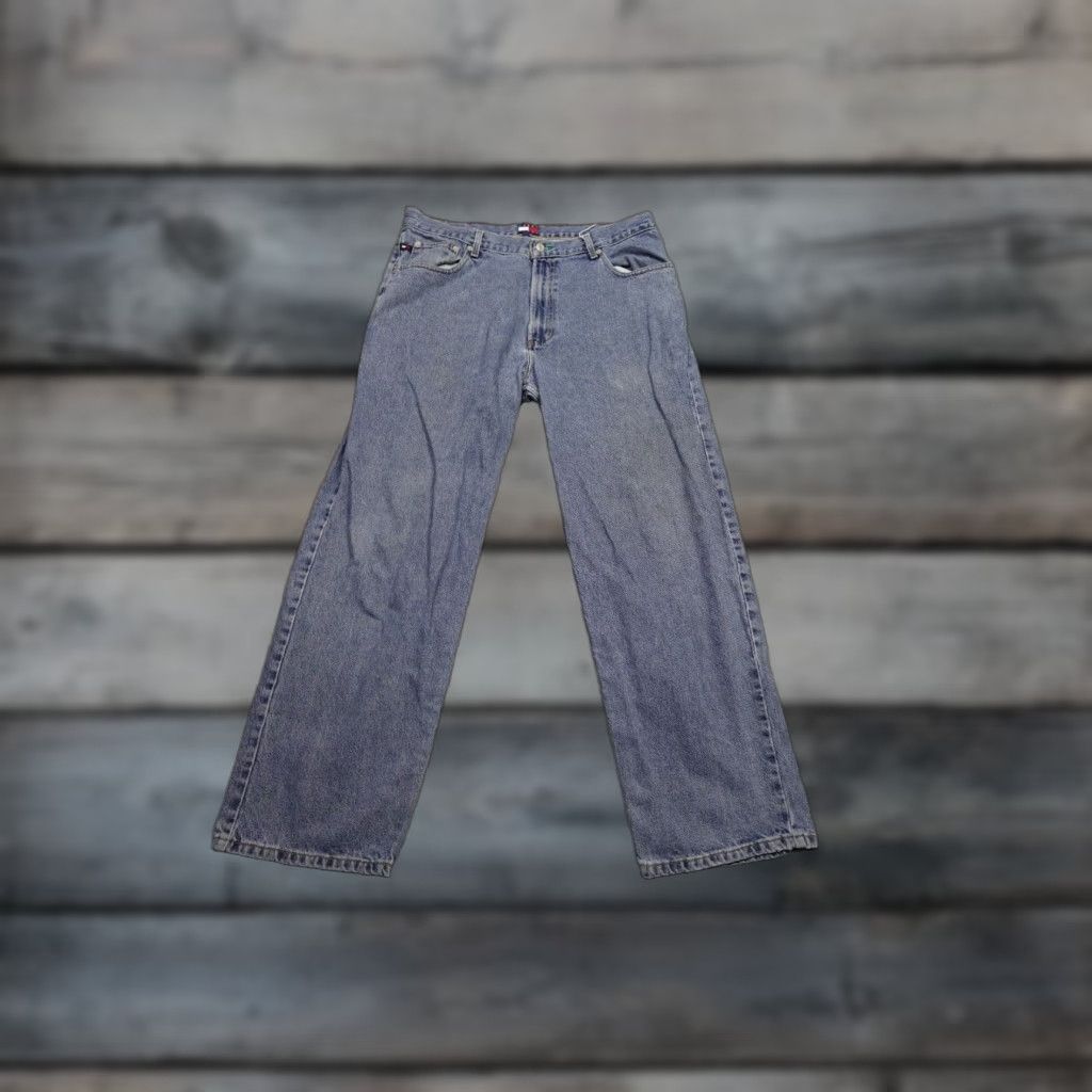 Tommy Hilfiger Tommy Hilfiger Jeans Mens 38x32 Blue Dark Wash Baggy Hip Hop Vintage Style Straight Size US 38 / EU 54 - 1 Thumbnail