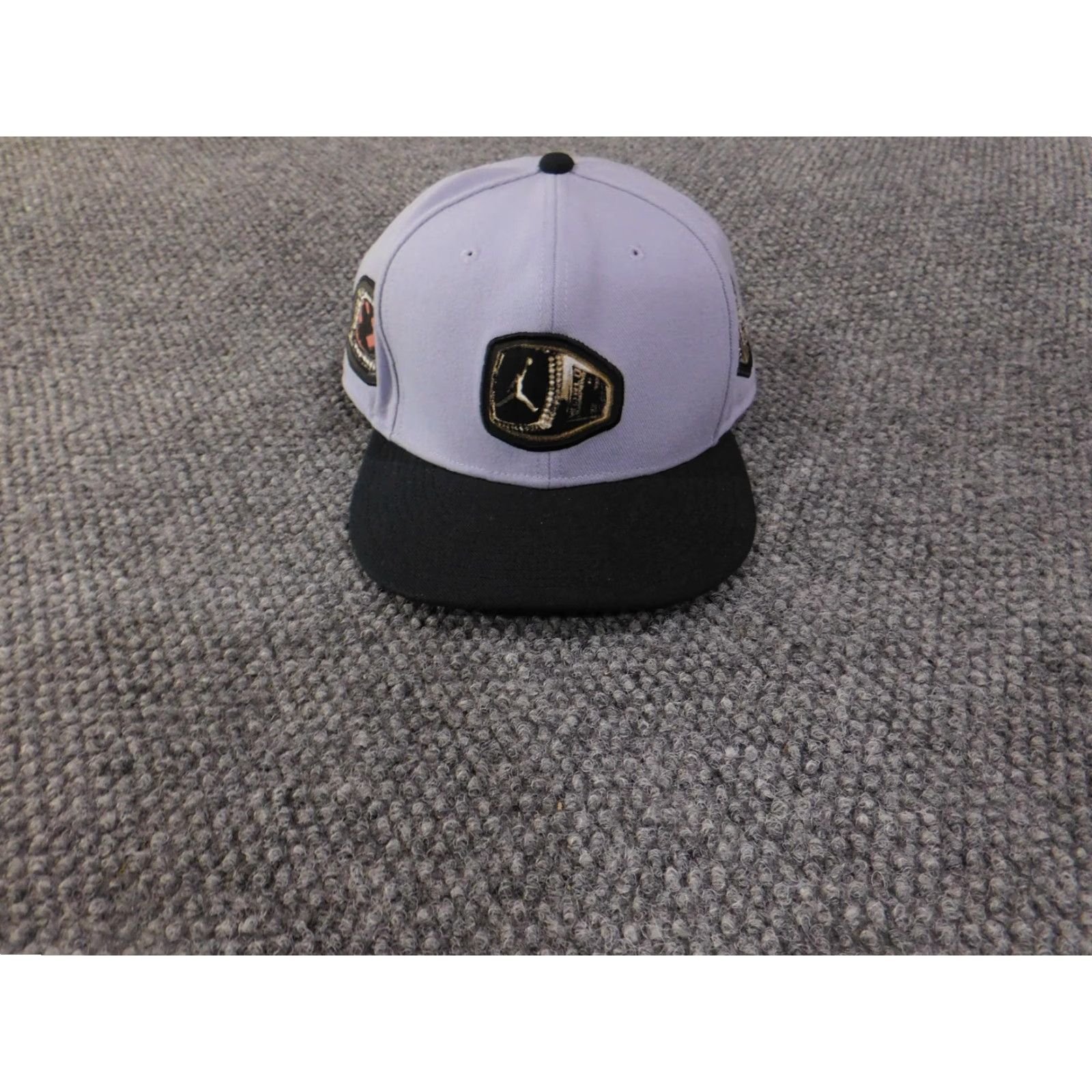 Nike VINTAGE Jordan Hat Cap Snap Back Mens M/L Gray Black Embroidered Patch Basketball Size ONE SIZE - 2 Thumbnail