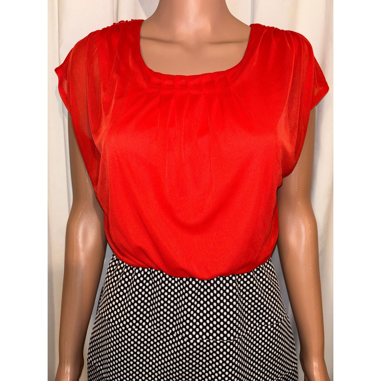 The Unbranded Brand Enfocus Studio Red Pleated Dress Size 14 Size XL / US 12-14 / IT 48-50 - 2 Thumbnail