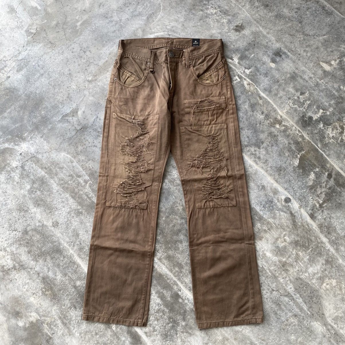 If Six Was Nine × Japanese Brand × semanticdesign Semantic Design Distressed Patchwork Trousers Pants Size US 29 - 1 Thumbnail