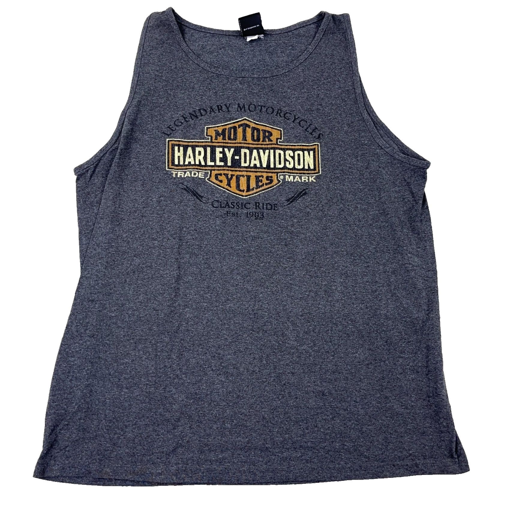 Harley Davidson Harley-Davidson Graphic Tank Top Men XL Gray Biker Eagle Flames 80s Motorcycles Size US XL / EU 56 / 4 - 2 Thumbnail