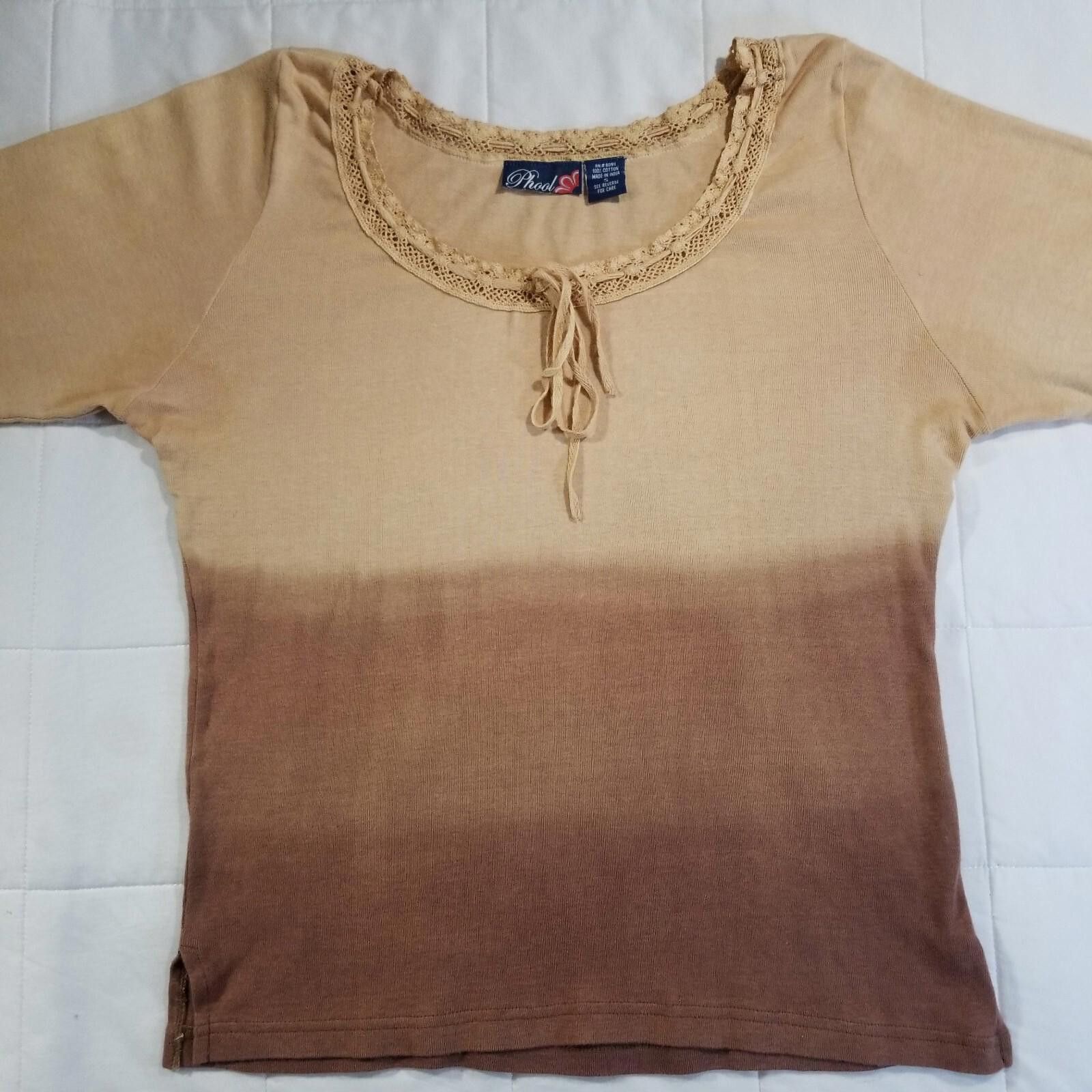 the POOL aoyama Phool Small Long Sleeve Gradient Beige to Pink Top Size S / US 4 / IT 40 - 4 Thumbnail