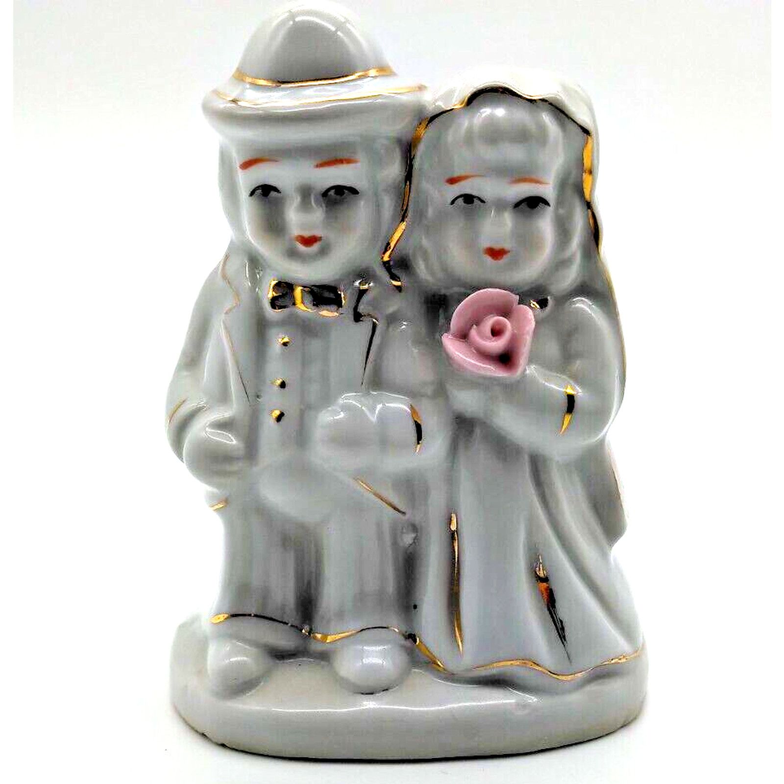 Other Bride & Groom Ceramic Glazed Figurine 4 1/2" - Adorable! Size ONE SIZE - 1 Thumbnail