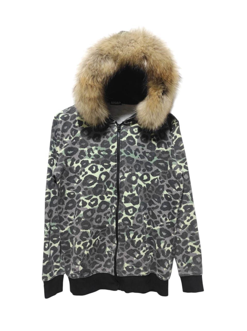 Anap Leopard Zipper Fur Hoodie i6w9 LBG style