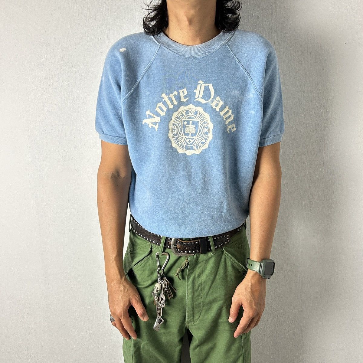 Champion × Vintage 1960s Notre Dame Collegiate Sweatshirt S/S Size US L / EU 52-54 / 3 - 1 Thumbnail