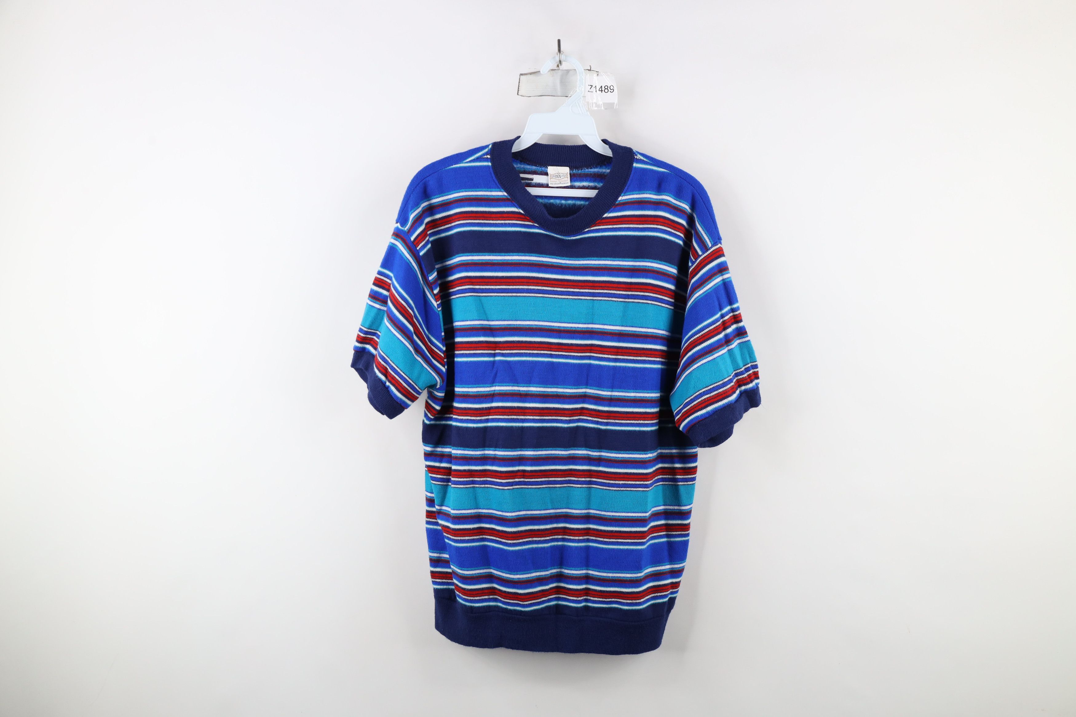 Vintage Vintage 60s 70s Streetwear Knit Short Sleeve Sweater USA Size US L / EU 52-54 / 3 - 1 Thumbnail