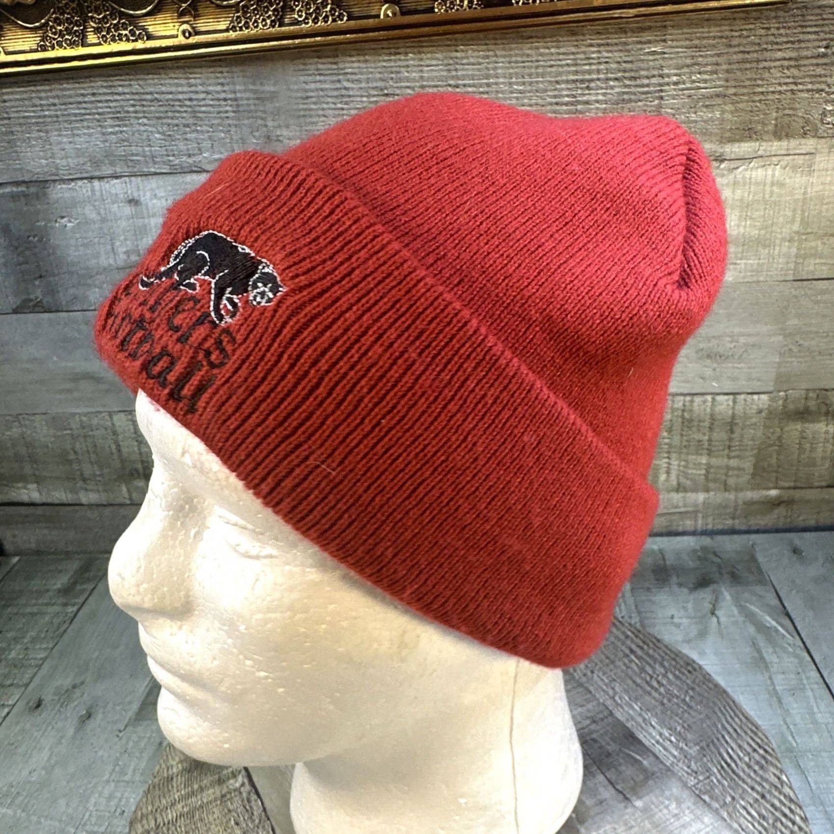 Logo 7 VINTAGE Panthers Football Beanie Red Knit Hat Embroidered Panther Logo Adult Unisex Size US 35 - 4 Thumbnail