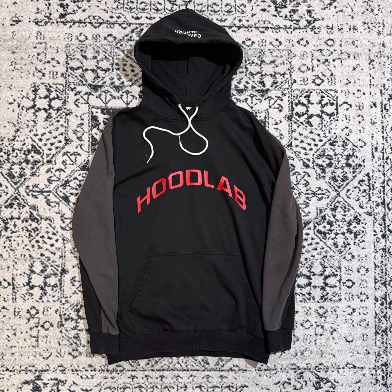 Vintage Vintage Hoodlab Unisex Gray Black Cotton Hoodie Size XL Size US XL / EU 56 / 4 - 1 Thumbnail