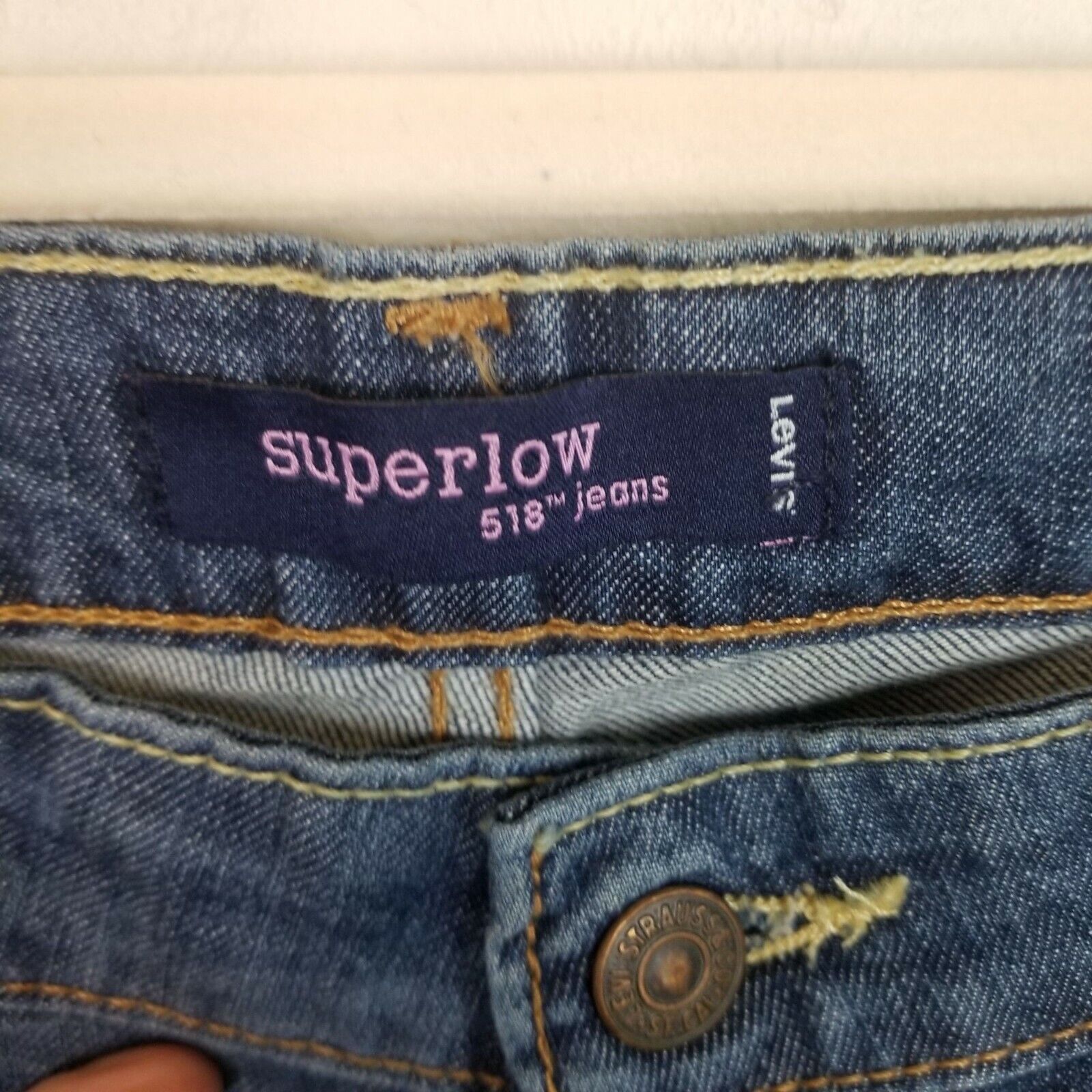 Levi's Vintage Y2K Levis 518 Super Low Bootcut Jeans Juniors 11 Size 32" / US 10 / IT 46 - 5 Thumbnail