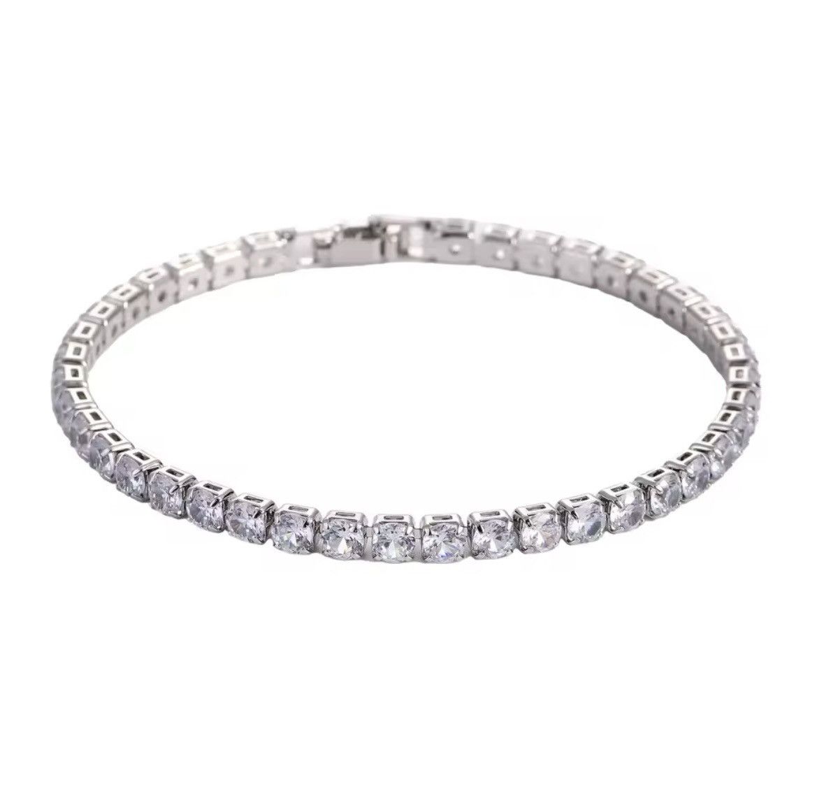Other Elegant Silver Tennis Bracelet Size ONE SIZE - 1 Thumbnail
