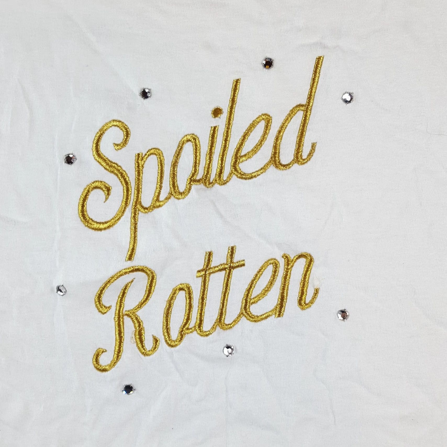 Hanes VINTAGE Hanes T-Shirt Men XL White USA Spoiled Rotten Gold Jeweled 90s Funny Joke Vintage 00s Parody Shirt Size US XL / EU 56 / 4 - 3 Thumbnail