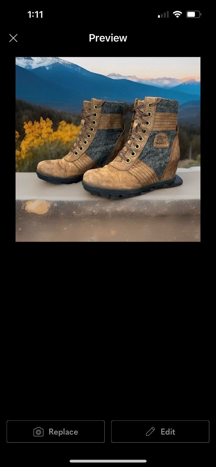 SOREL Sorel Lexie Leather Wedge Boots NL3376-256 Brown US 7 Size US 7 / IT 37 - 1 Preview