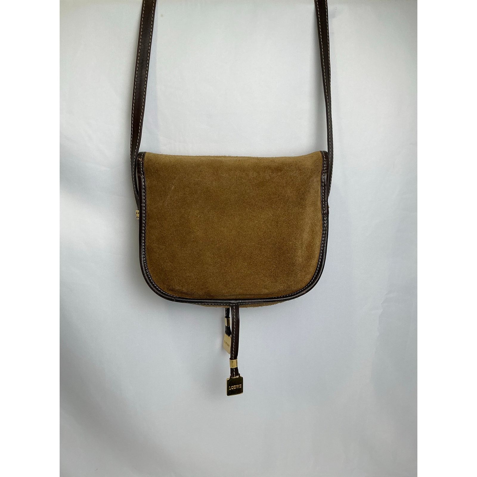 Loewe Vintage Loewe Crossbody Anagram Shoulder Bag Suede Leather Size ONE SIZE - 4 Thumbnail
