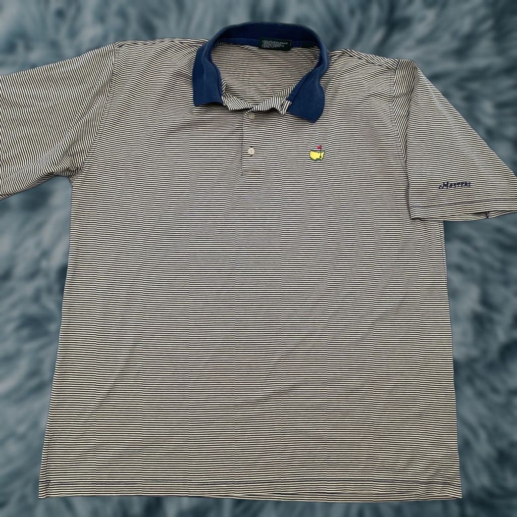 Vintage Masters Shirt Polo Adult XL Blue Striped Polo Augusta Nationals Men Size US XL / EU 56 / 4 - 1 Thumbnail