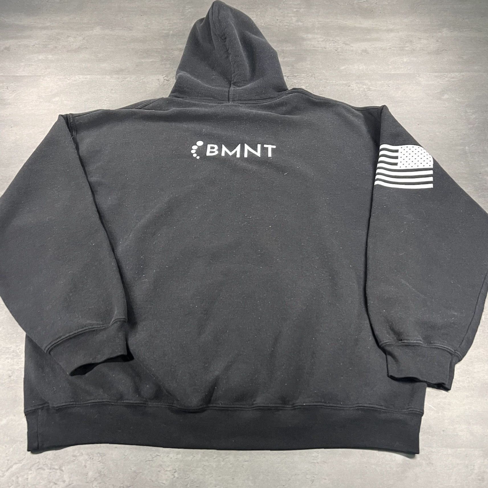 Vintage Grunt Style Hoodie Mens XL Black White Sweatshirt Army Military USA Flag Moon Size US XL / EU 56 / 4 - 3 Thumbnail