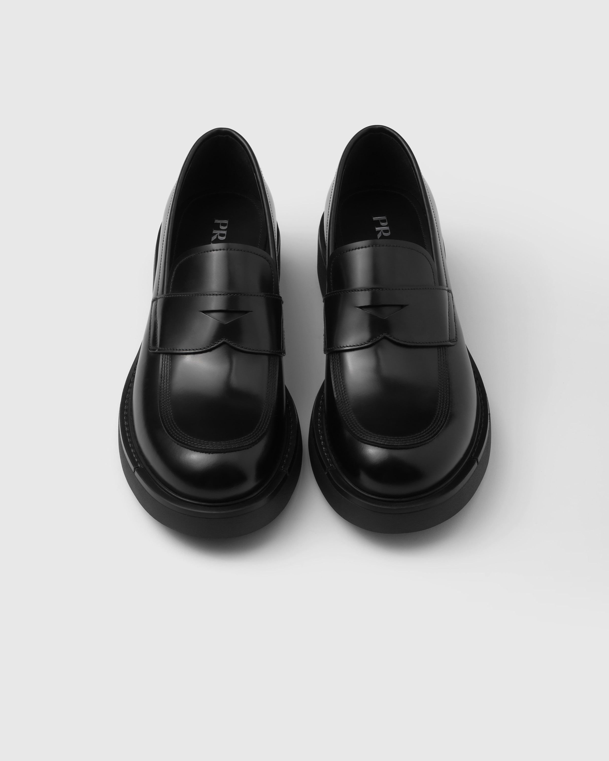 Prada o1bcso1str1025 Spazzolato Brushed Loafers in Black Size US 10 / EU 43 - 4 Thumbnail