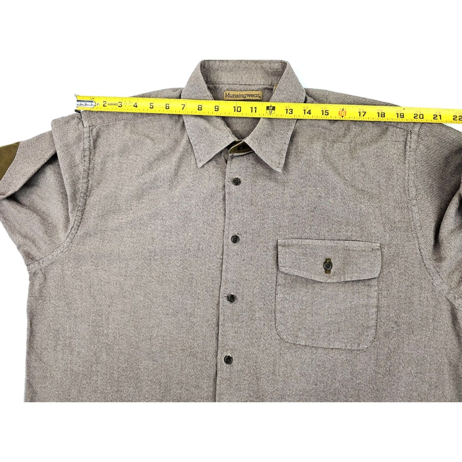 Original Penguin VINTAGE Original Penguin Munsingwear Penguin Cotton Weave Elbow Patch Shirt Men XL Tan Brown Taupe Cotton Size US XL / EU 56 / 4 - 6 Thumbnail