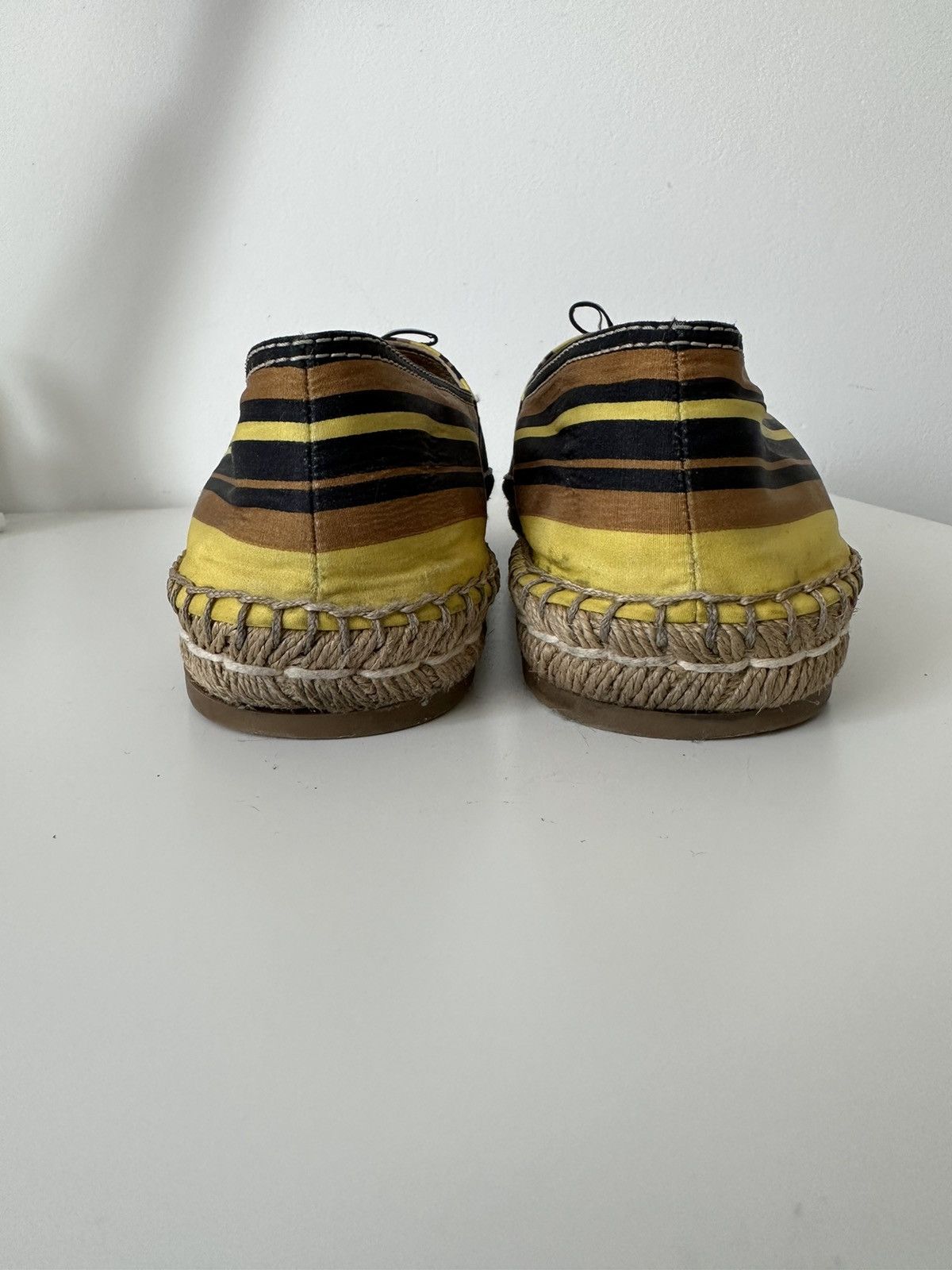 Prada Prada striped yellow black espadrilles shoes Size US 10.5 / IT 40.5 - 6 Thumbnail