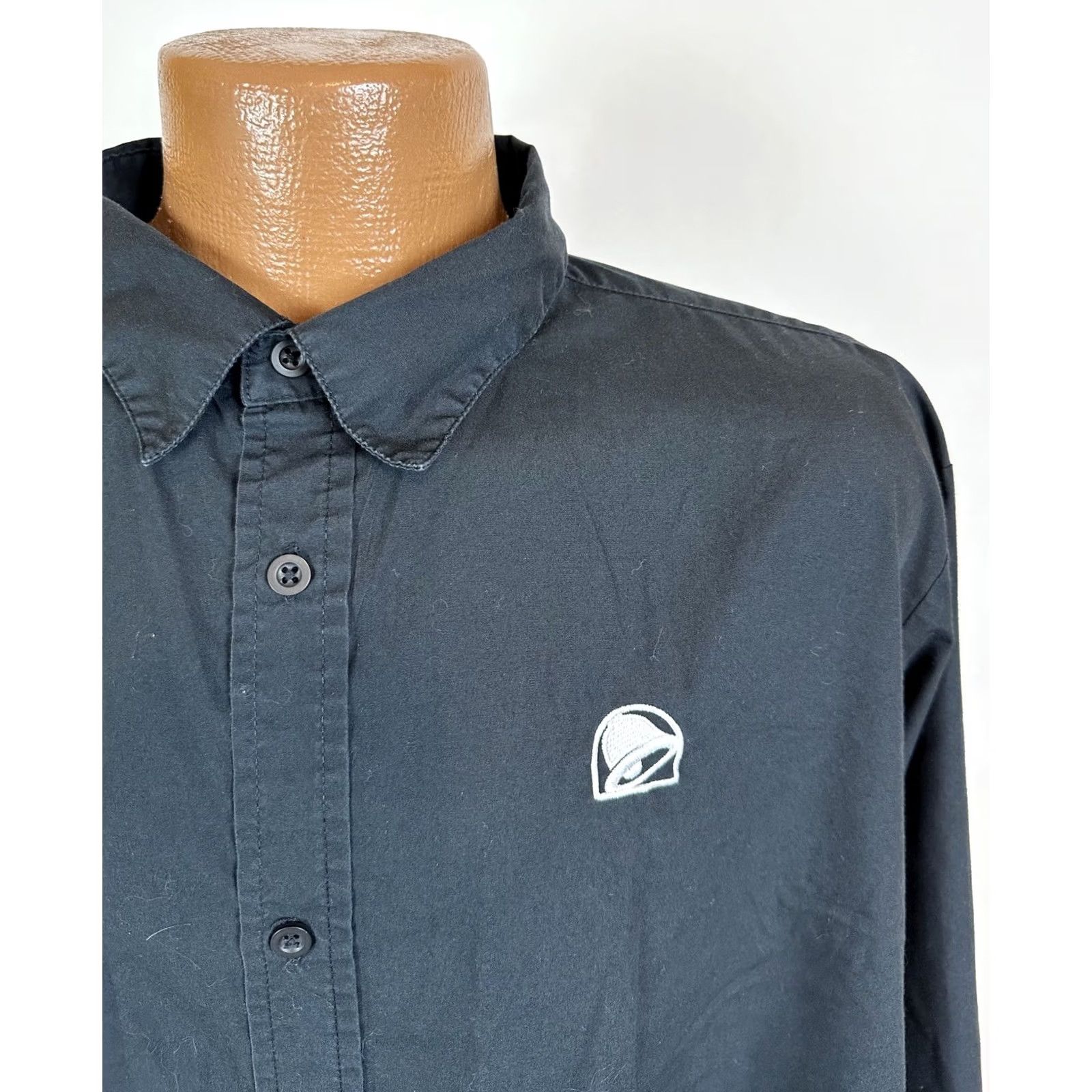 Bell Taco Bell Shirt Men XLT Long Sleeve Button Up Employee Uniform Fast Food FLAW Size US XL / EU 56 / 4 - 2 Thumbnail