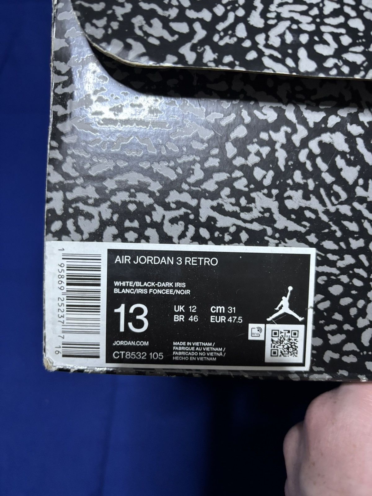 Jordan Brand Jordan 3 Retro Dark Iris 2022 Size 13 Size US 13 / EU 46 - 9 Thumbnail