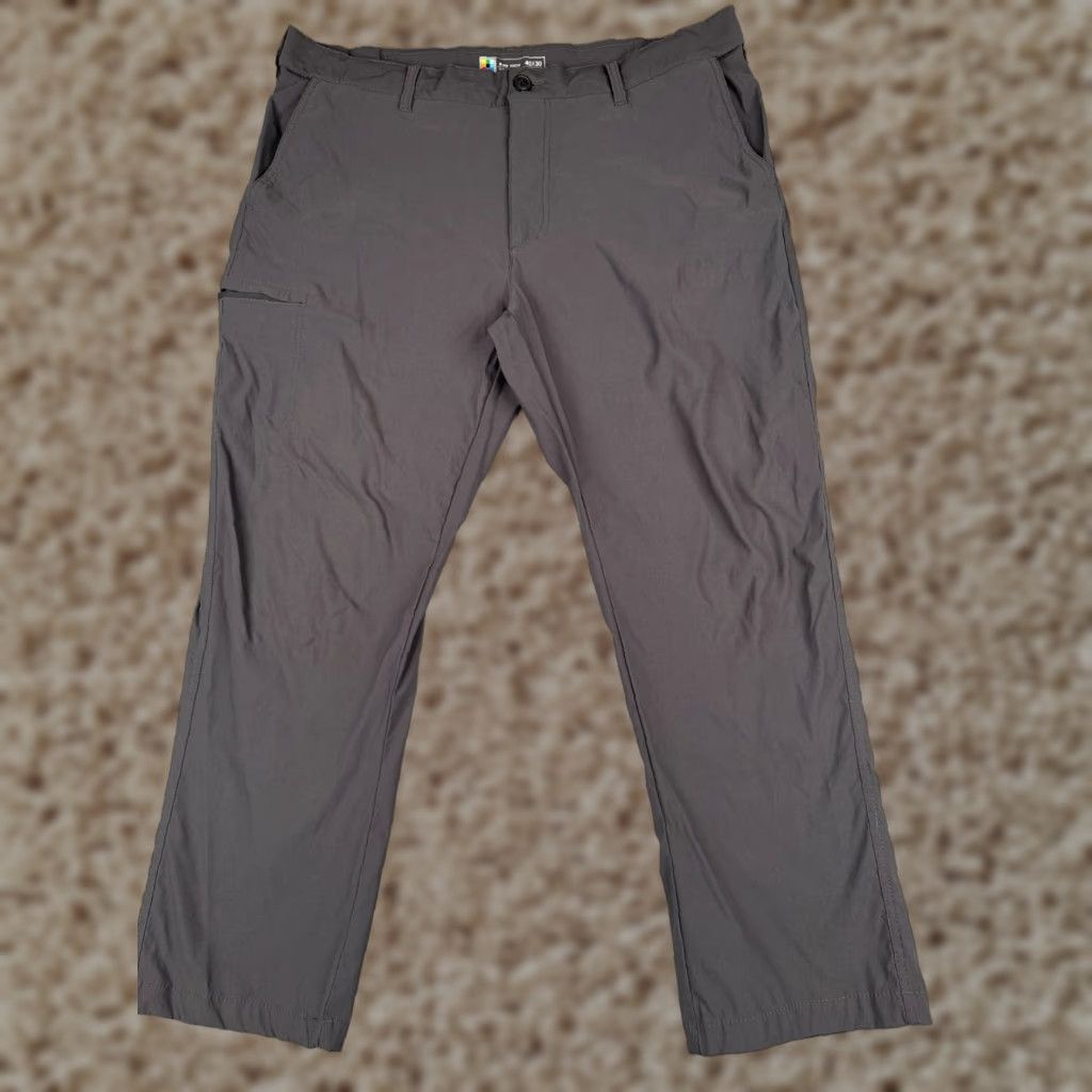 Vintage Cargo Pants Men 40 Gray Straight Leg Nylon Hike Camp ZIP Pockets 40x30 Outdoor Activewear Regular Khakis Vel? Size US 40 / EU 56 - 1 Thumbnail