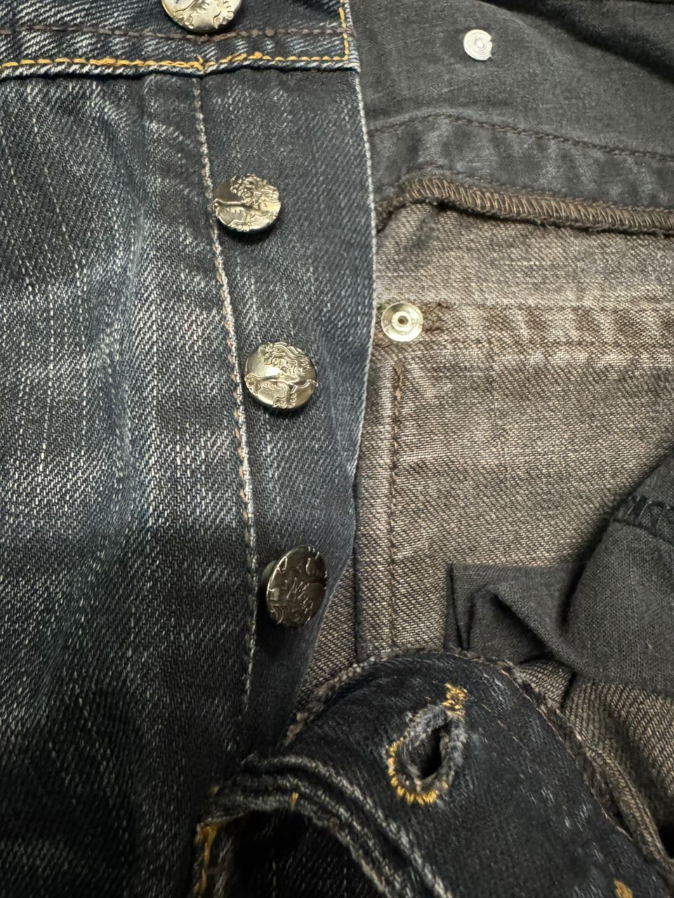 Japanese Brand 💥Insane💥Vintage Carnetdevol Rusty Mudwash Distress Dark Jean Size US 34 / EU 50 - 9 Thumbnail