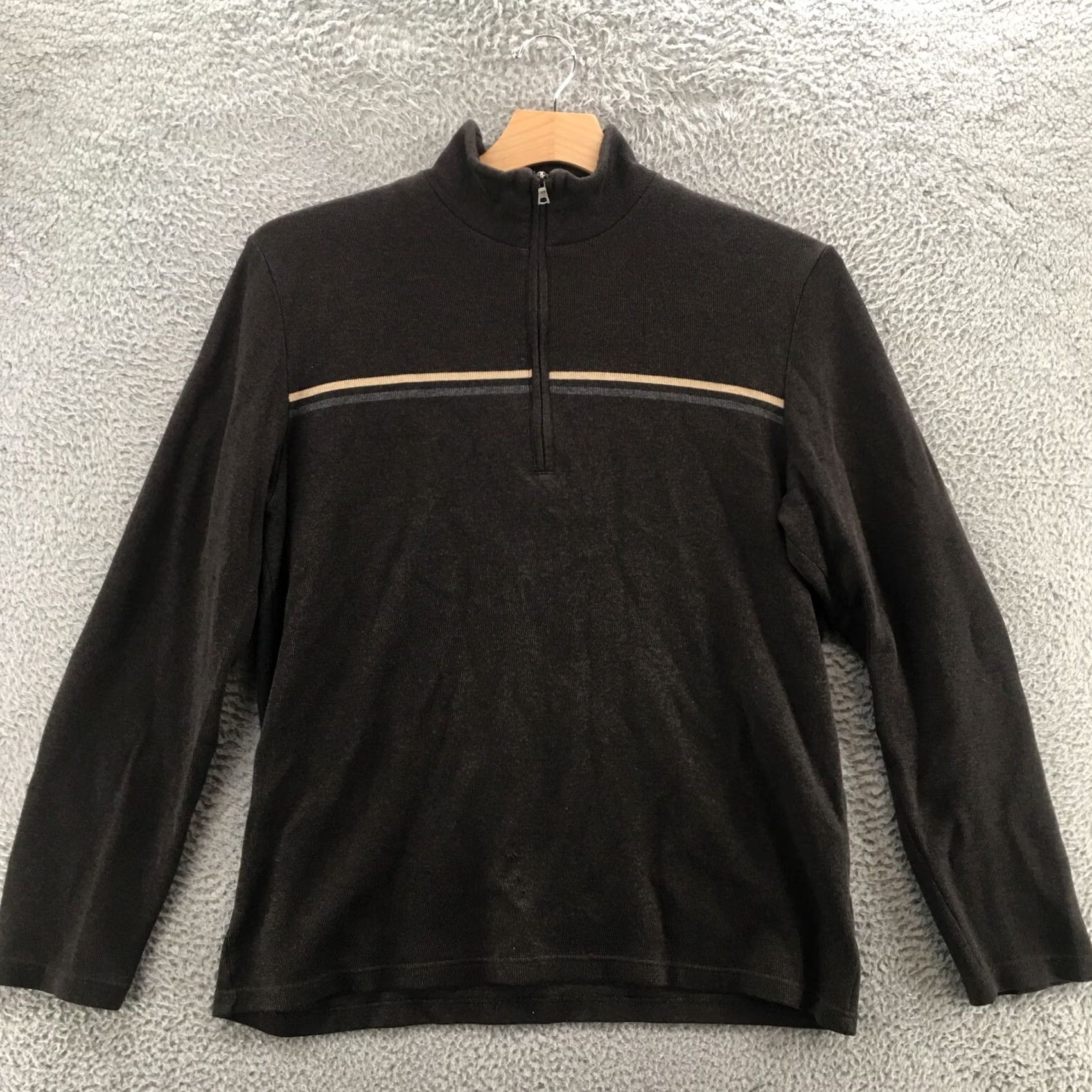 Banana Republic Banana Republic Mock Neck Pullover Sweatshirt Mens L Brown Cotton Long Sleeve Sweatshirt Baseball/Active Shirt Size US L / EU 52-54 / 3 - 2 Thumbnail