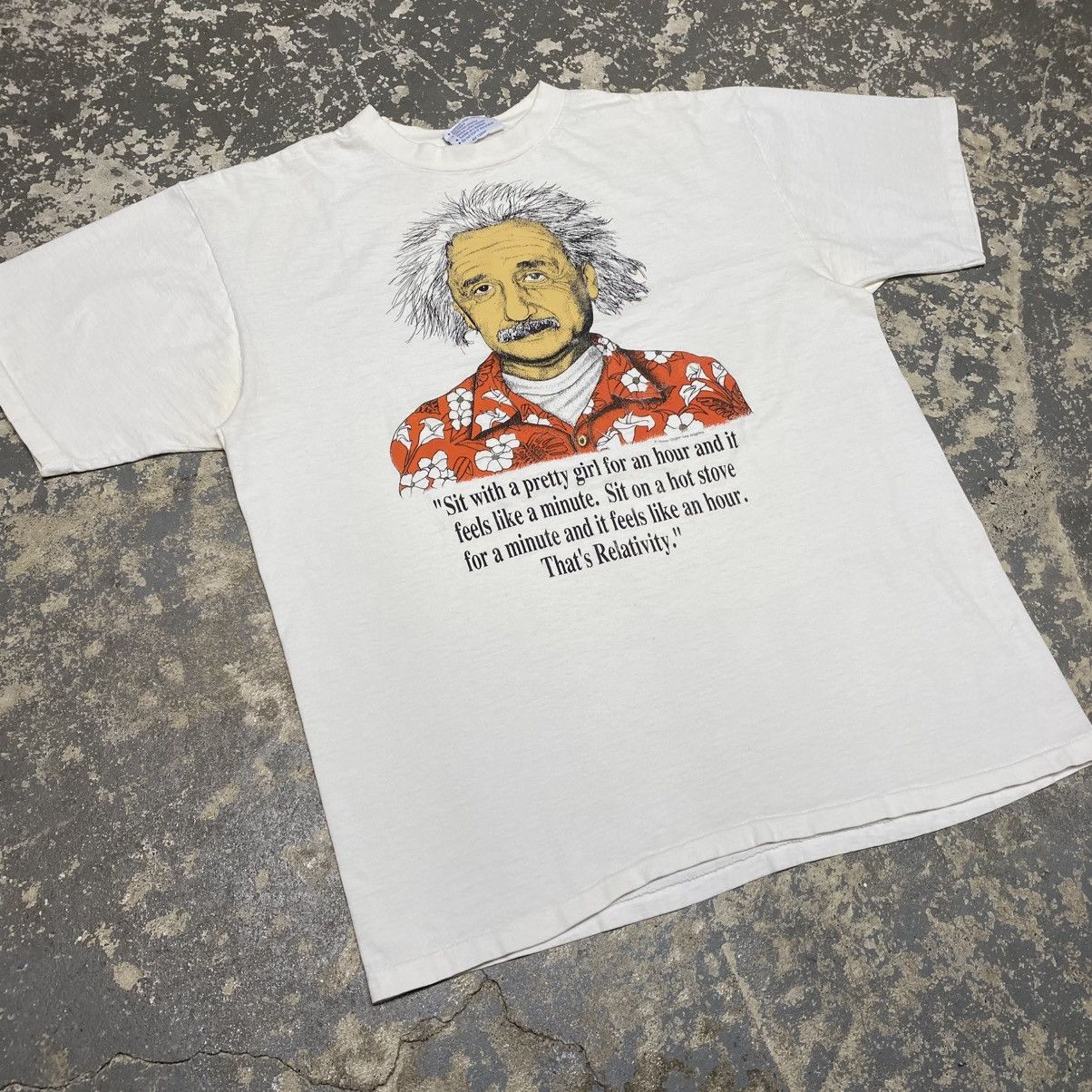 Japanese Brand × Vintage Vintage Albert Einstein Humar Saying Tshirt 90s USA Size US XL / EU 56 / 4 - 9 Thumbnail