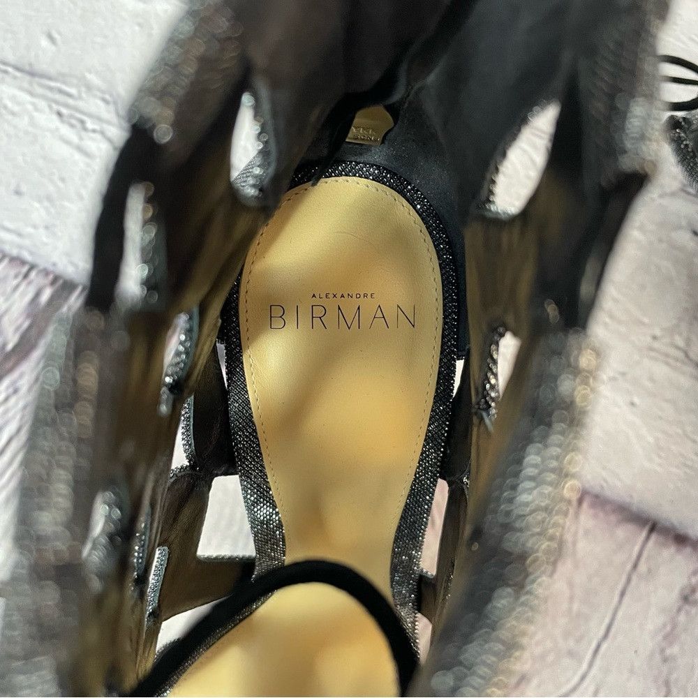 Alexandre Birman New Alexandre Birman Loretta Cage Silver Black Metallic San Size US 7 / IT 37 - 9 Thumbnail
