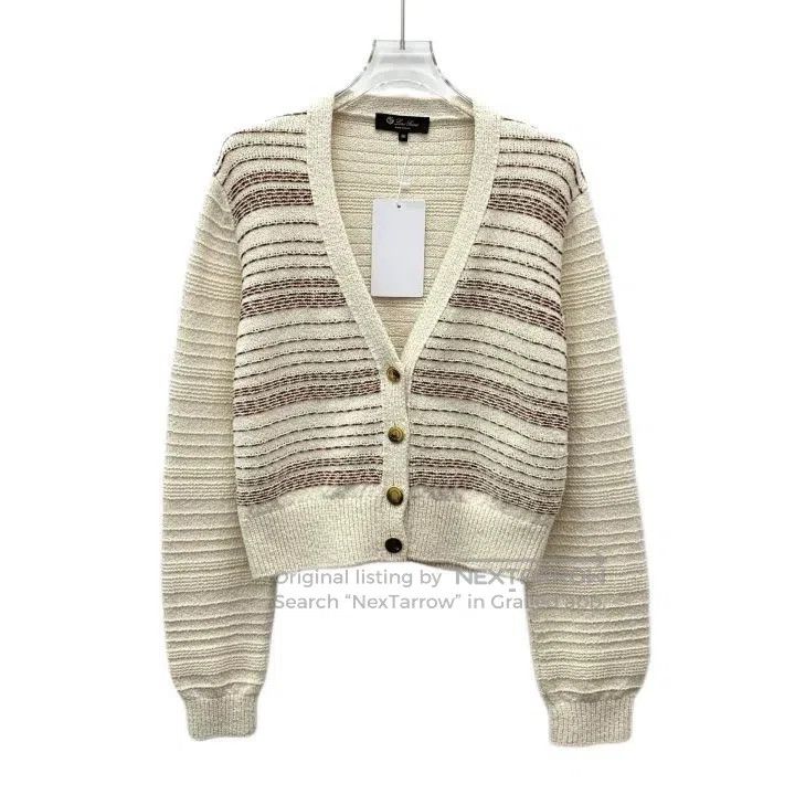 Other Loro Piana Colorful striped cotton V-neck single-button lo Size XS / US 0-2 / IT 36-38 - 1 Thumbnail