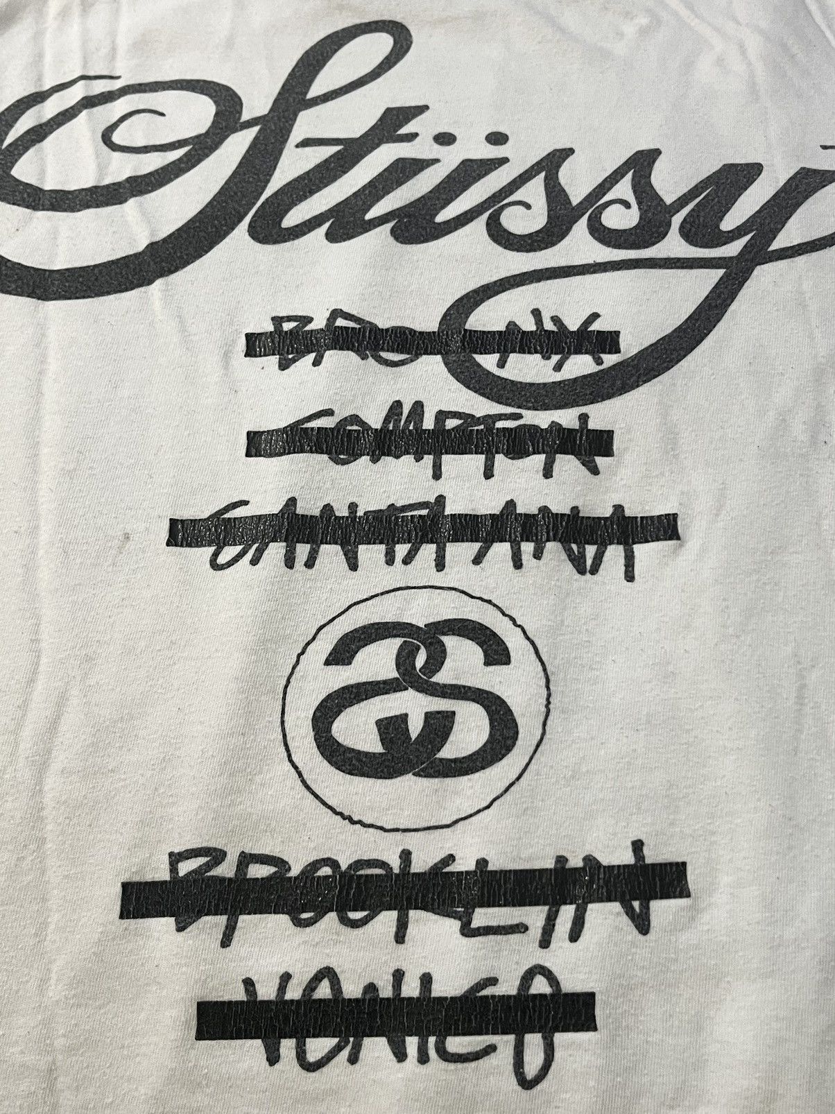 Stussy × Vintage Vintage Stussy Crossed Out World Tour Shirt Size US S / EU 44-46 / 1 - 4 Thumbnail
