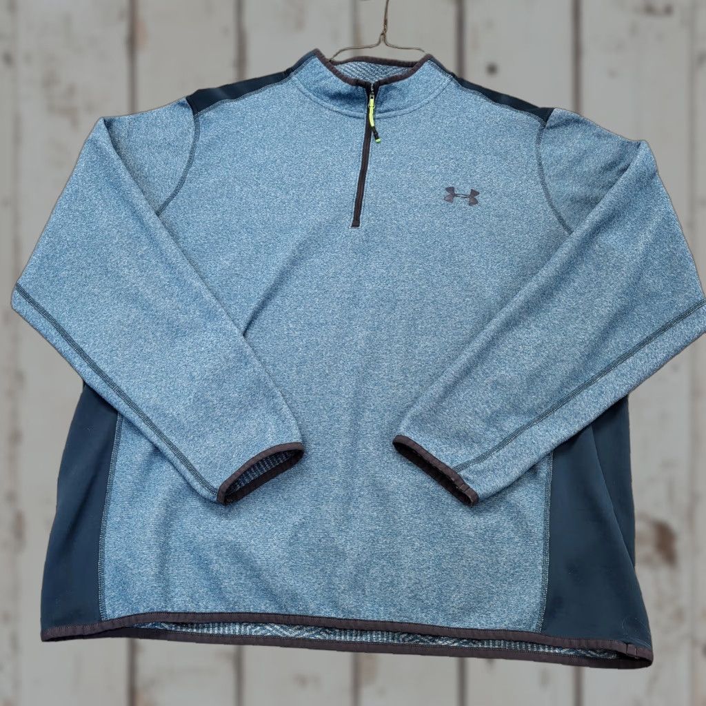 Under Armour Under Armour Sweater Men 2XL Blue 1/4 Zip Mock Neck Loose Cold Gear Thermal Knit Pullover Sports Comfort Spacer Weekender Size US XXL / EU 58 / 5 - 1 Thumbnail