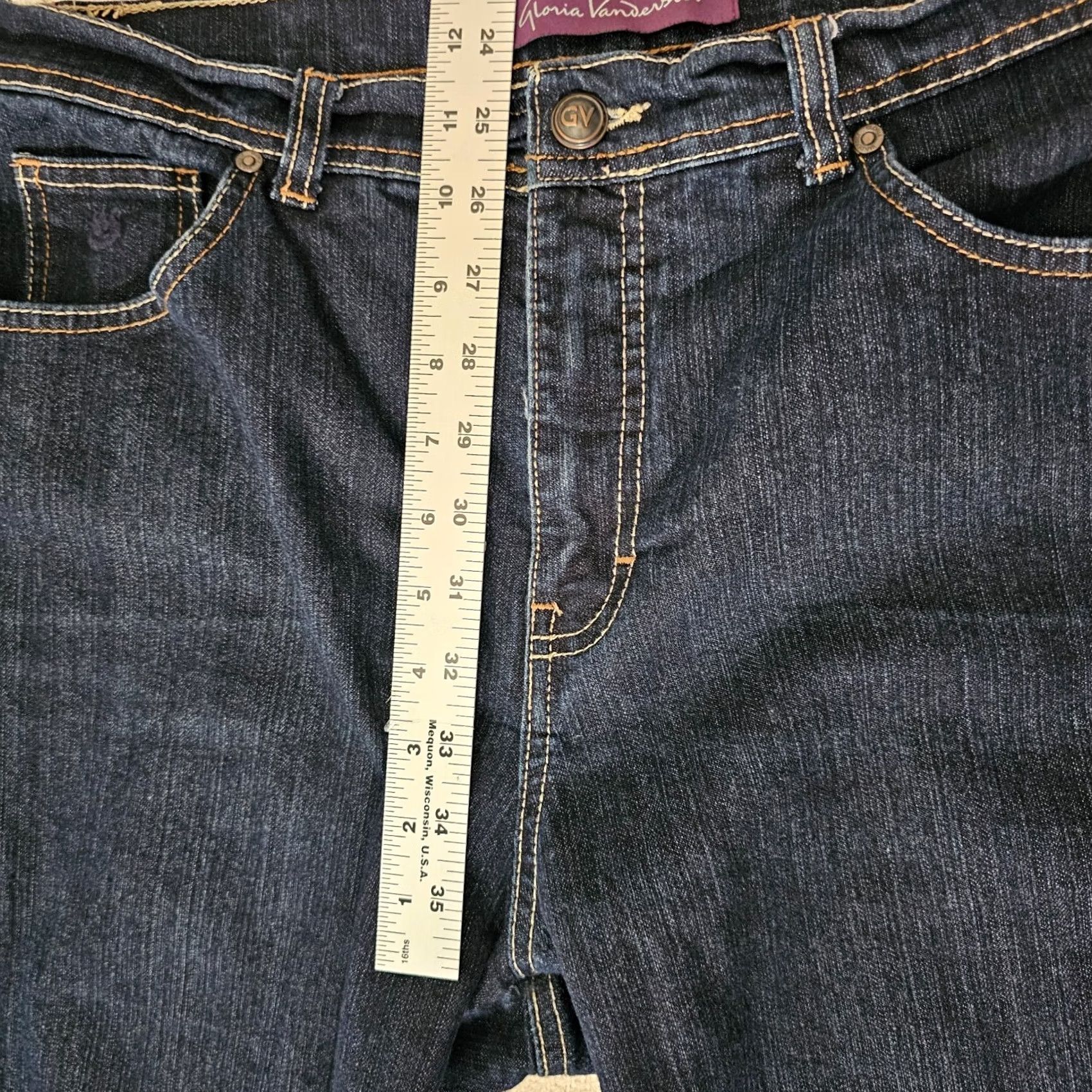 Gloria Vanderbilt VINTAGE Gloria Vanderbilt Amanda Jeans Level-Stretch Dark Wash 14 Short Womens Jeans 14 Blue Denim Size 36" / US 14 / IT 50 - 6 Thumbnail