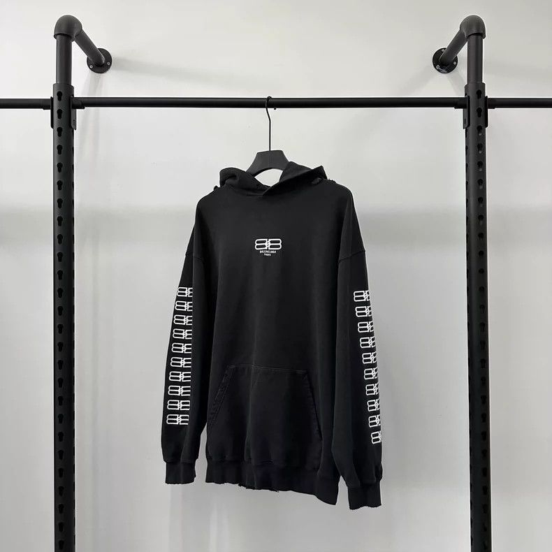 Balenciaga Balenciaga FW22 BB Pairs Icon embroidered logo hooded sweat Size US S / EU 44-46 / 1 - 1 Thumbnail
