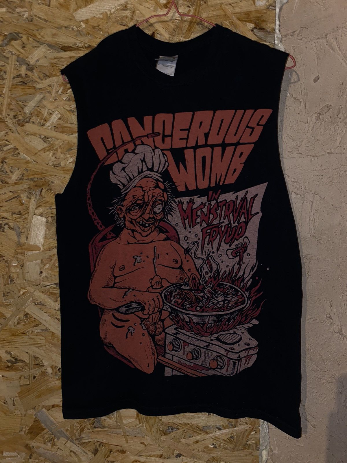 Vintage THRASHED Sleeveless T-Shirt Punk Grunge Gothic 18+