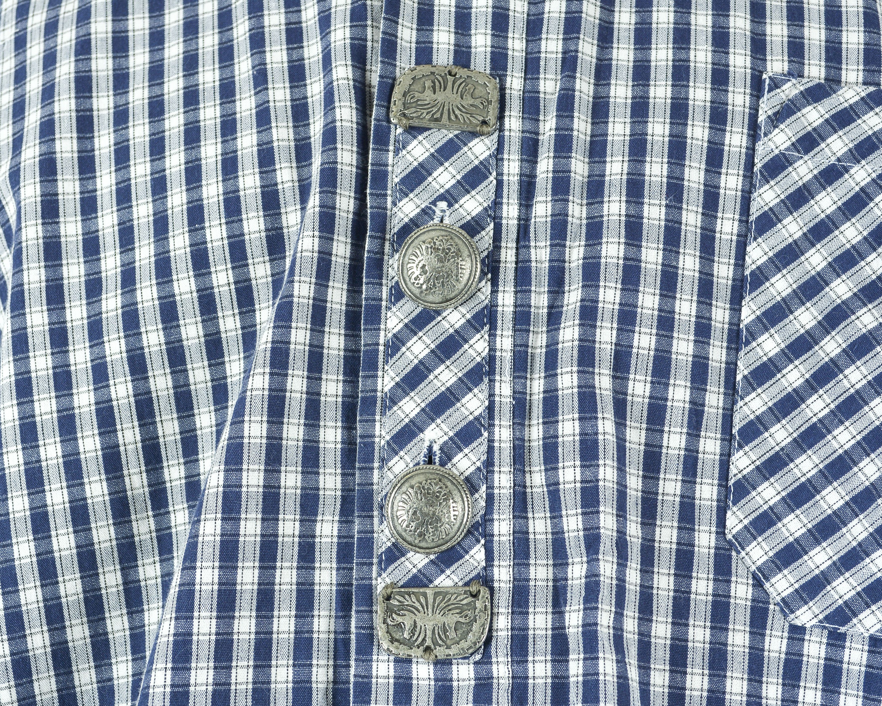Vintage SOLO trachten jager janker Check Shirt Button Long Sleeve m Size US M / EU 48-50 / 2 - 4 Thumbnail