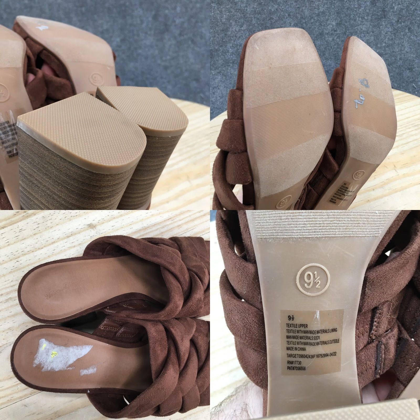 Vintage Universal Thread Sandals Womens 9.5 Andy Mule Brown Braided Slip On Block Heels Size US 10 / IT 40 - 9 Thumbnail