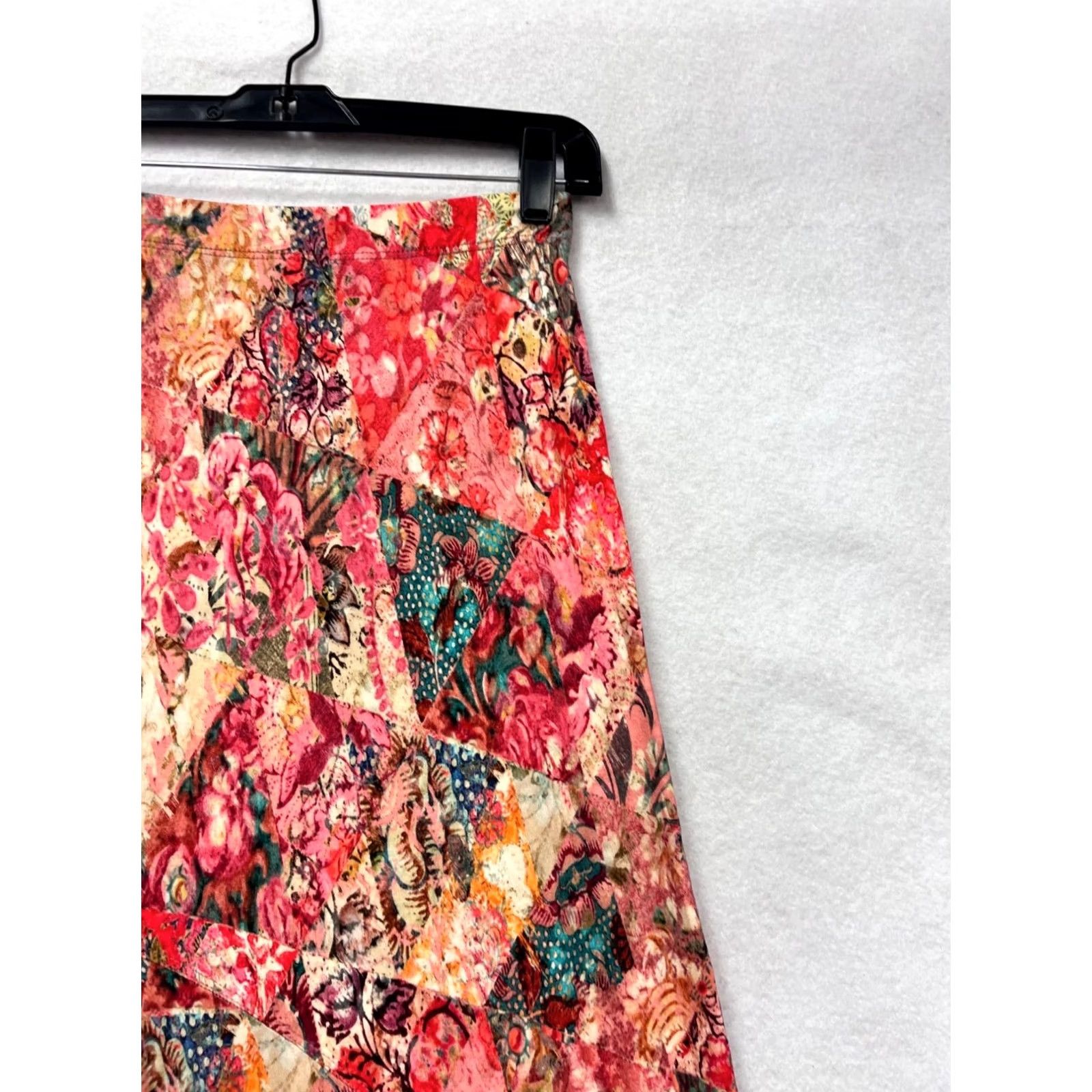 Pinko NWT Peruvian Connection Florissima Skirt XS Red Pink Floral Patchwork Maxi Women’s Size XS Size 26" / US 2 / IT 38 - 7 Thumbnail