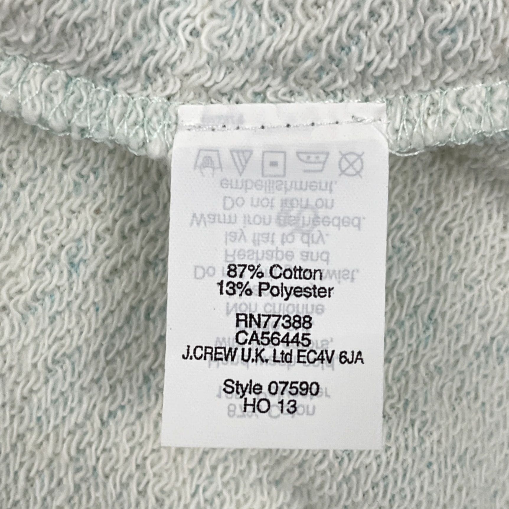 J.Crew J.CREW Sweatshirt Womens L Green Pullover Crew Neck Terry Beaded Necklace Statement NEW Size L / US 10 / IT 46 - 6 Thumbnail