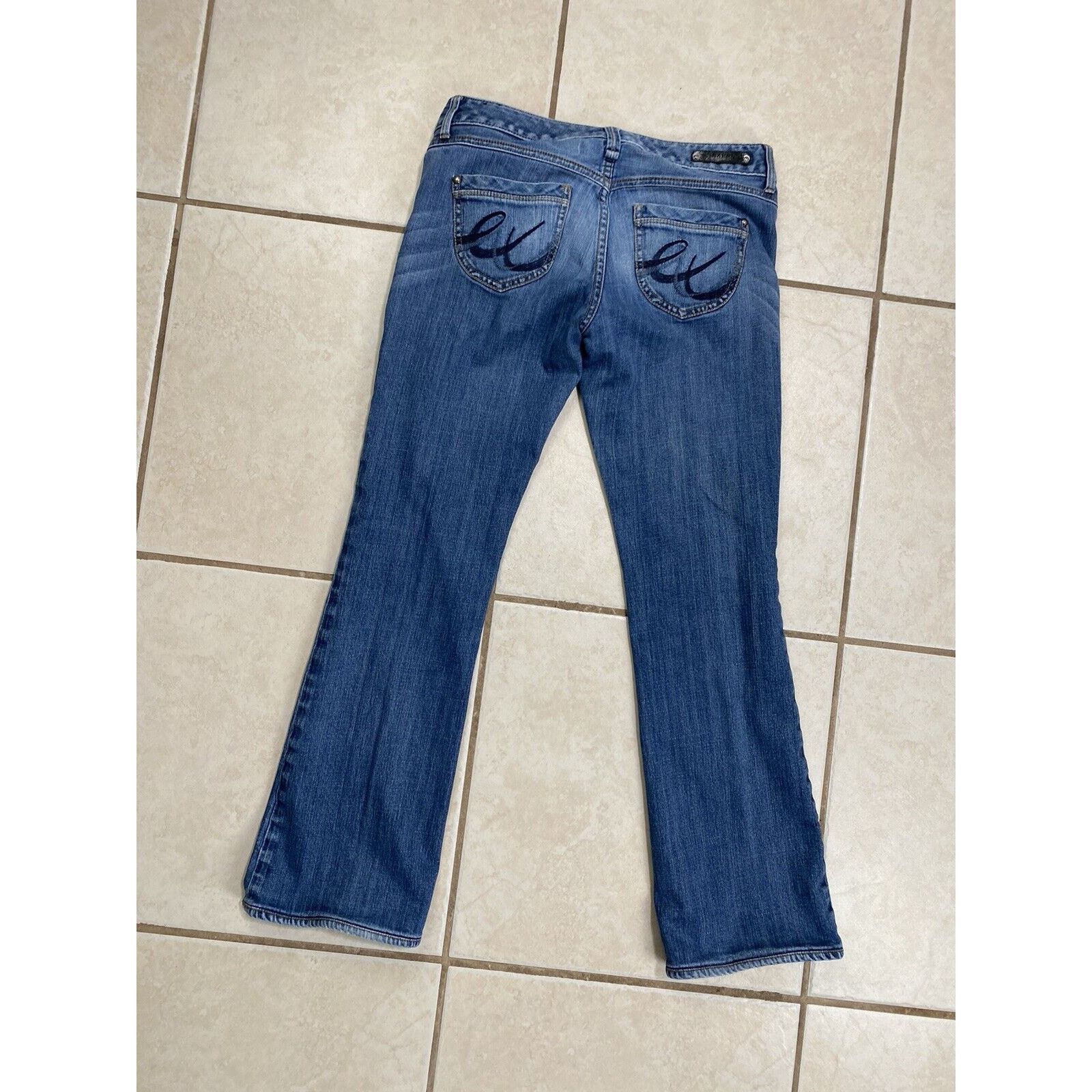 Express Express Jeans Size 6 Boot Cut Dark Wash Blue Denim Y2K Size 28" / US 6 / IT 42 - 6 Thumbnail
