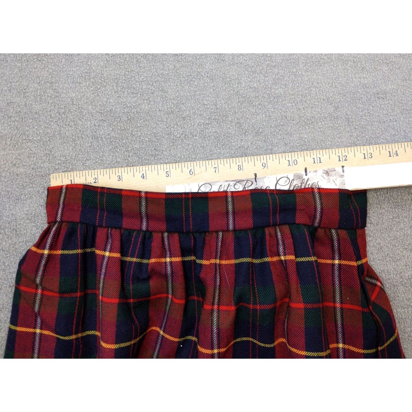 Vintage Vtg Point Of View Skirt Womens 8 Red Plaid Wool Long Pleated Button Front Lined Size 30" / US 8 / IT 44 - 6 Thumbnail