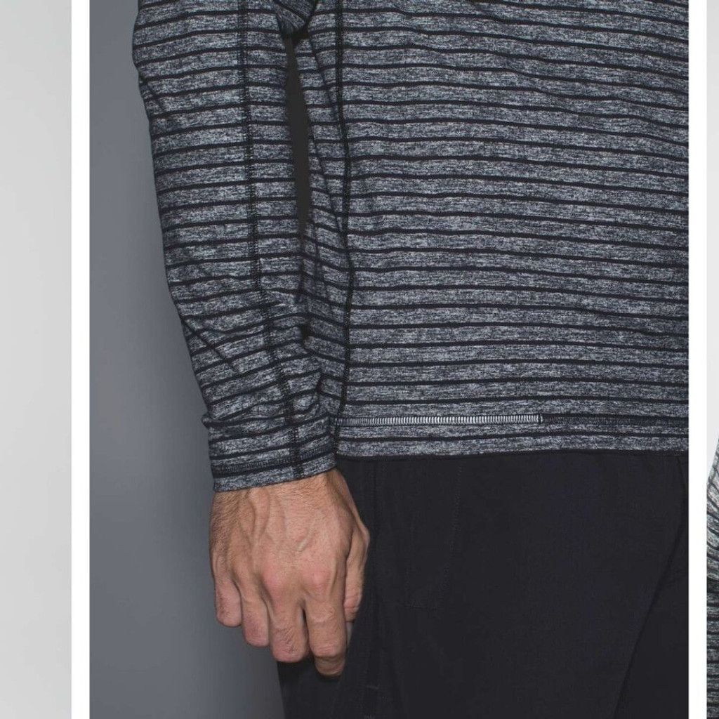 Lululemon Lululemon Surge Warm 1/2 Zip Raven Stripe Black Black 21.5 Size US L / EU 52-54 / 3 - 7 Thumbnail