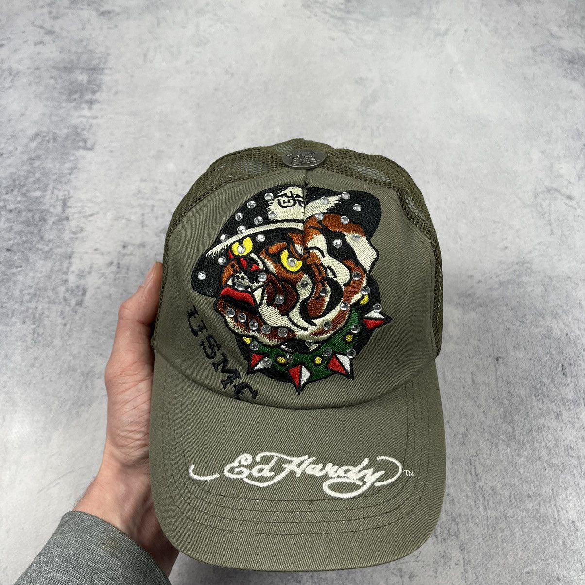 Ed Hardy Vintage Ed hardy bulldog big logo y2k trucker cap 90’s Size ONE SIZE - 5 Thumbnail