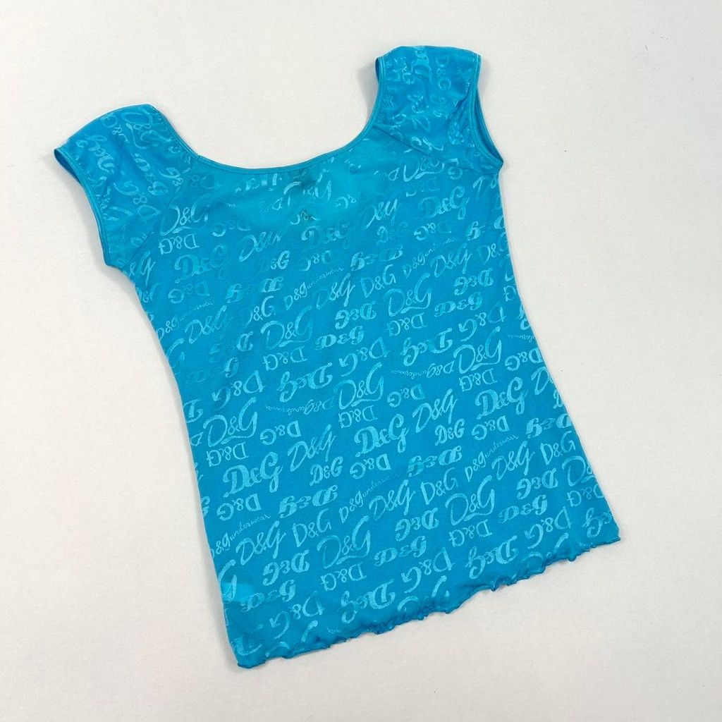 Dolce & Gabbana NWT y2k D&G blue mesh short sleeve top Size M / US 6-8 / IT 42-44 - 3 Thumbnail