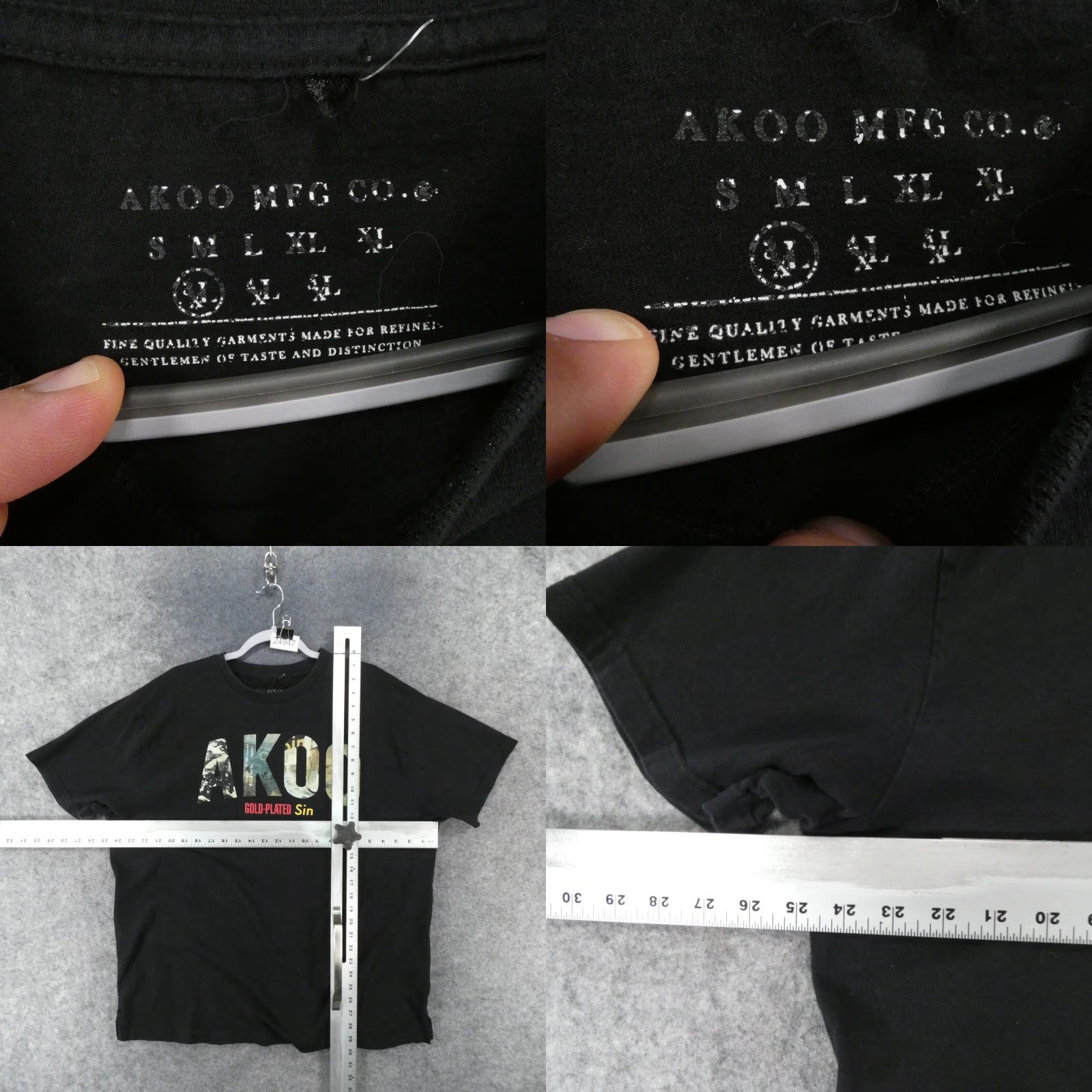 Spell AKOO Shirt Men 3XL Short Sleeve Black Tee Logo Spell Out Size US XXL / EU 58 / 5 - 8 Thumbnail