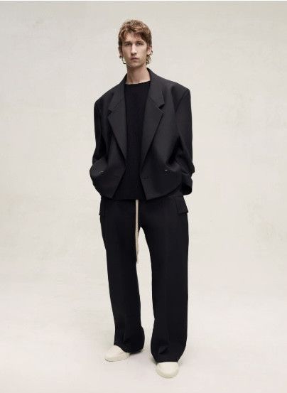 8th Double Breasted Cropped Wool Gabardine Blazer
