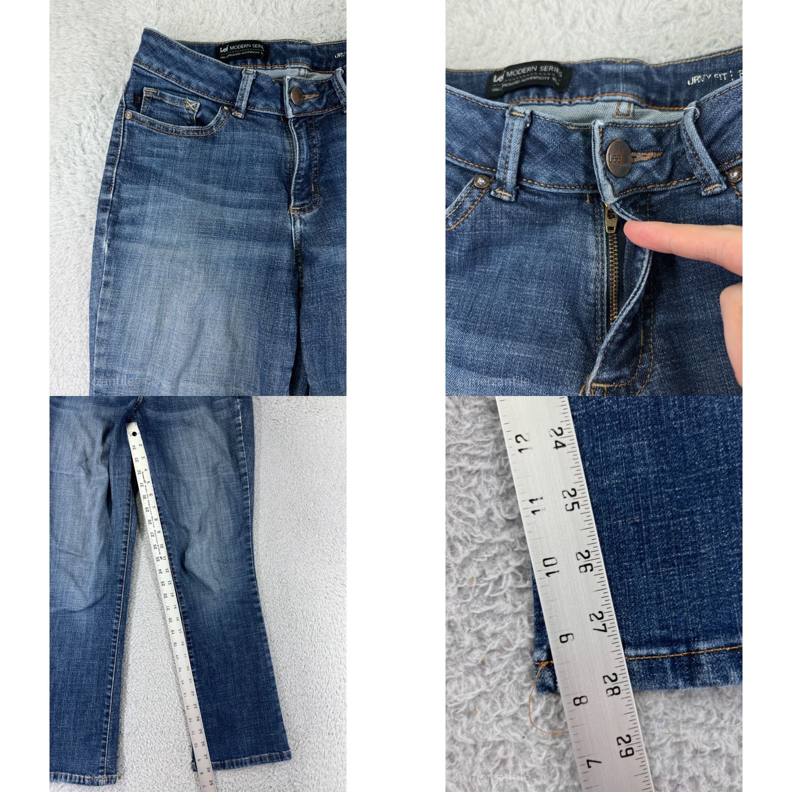 Lee Lee Jeans Womens 26 Blue Denim Bootcut Regular Blue Jeans Western Cotton Blend 5-Pocket Design Cowboy Southwestern 90s Theme Mens Girls Size 26" / US 2 / IT 38 - 8 Thumbnail